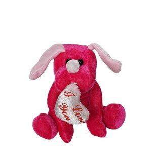 Genich International Valentine's Day Red I Love Dog Heart Stuffed Animal 6.25"
